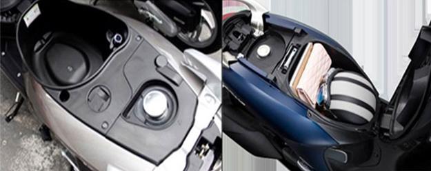 So sánh cốp xe Yamaha Janus 125cc và Honda Vision 110cc