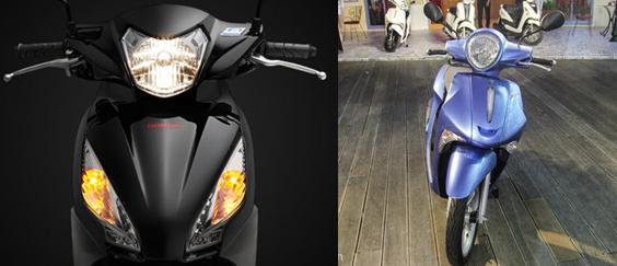 So sánh mặt nạ trước Yamaha Janus 125cc và Honda Vision 110cc